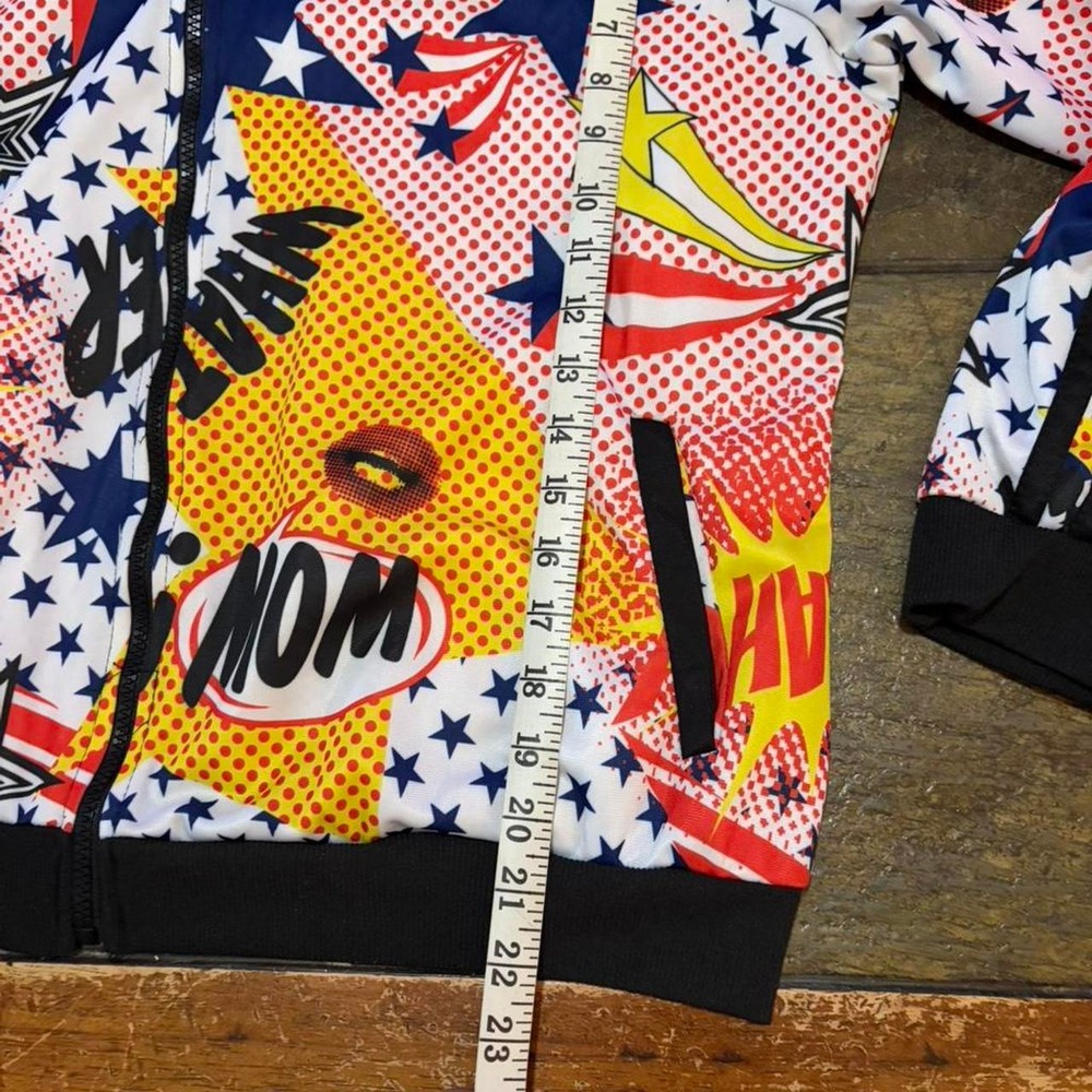 Rouge Collection Comic Pop Art Zip Hoodie Womens 2X Multicolor Y2K 70781XR - Picture 7 of 8